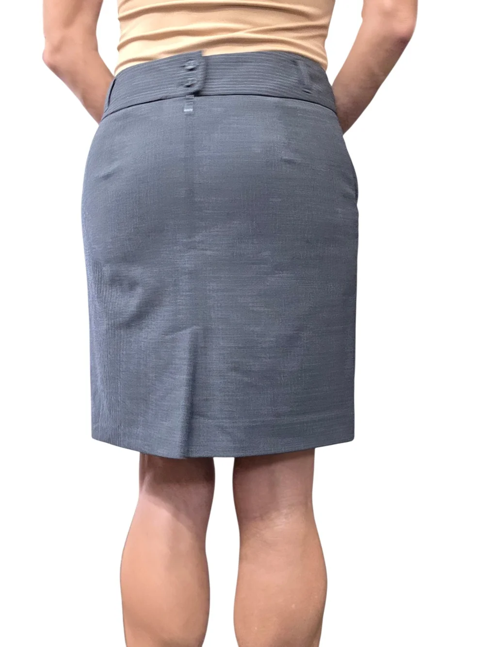 Y2K Banana Republic Virgin Wool Pinstripe Pencil Skirt Petite 2